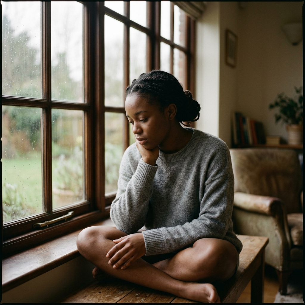 Person carrying trauma and past emotional wounds